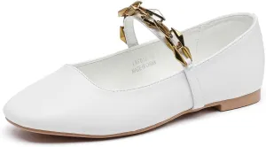 Lryweisy Women's Flats Mary Jane with Buckle Strap Ballet Comfortable Dressy Shoes