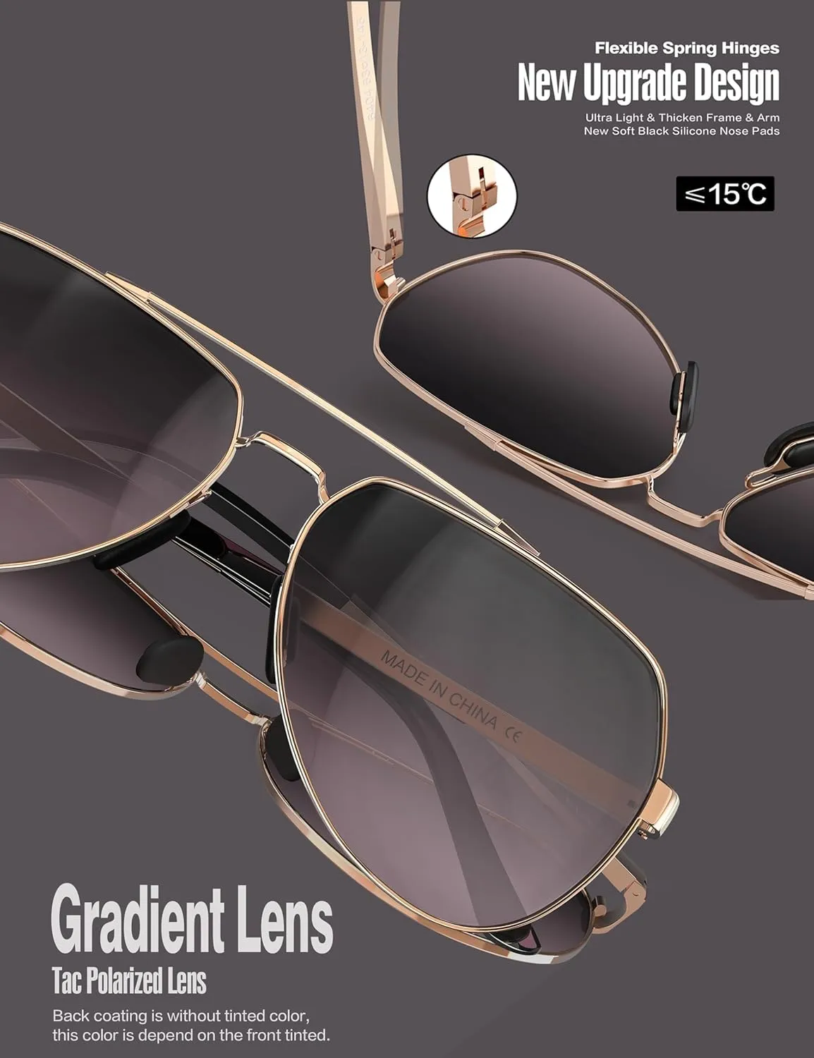 LUENX Aviator Sunglasses for Men Women Polarized New Shades Large Metal Frame - UV 400 Protection
