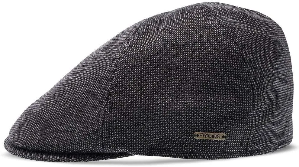 Luxe Check Duckbill Wool Flat Cap 6-Panel Modern Design Premium Cotton Suede Underbrim Stretchable Elastic Band