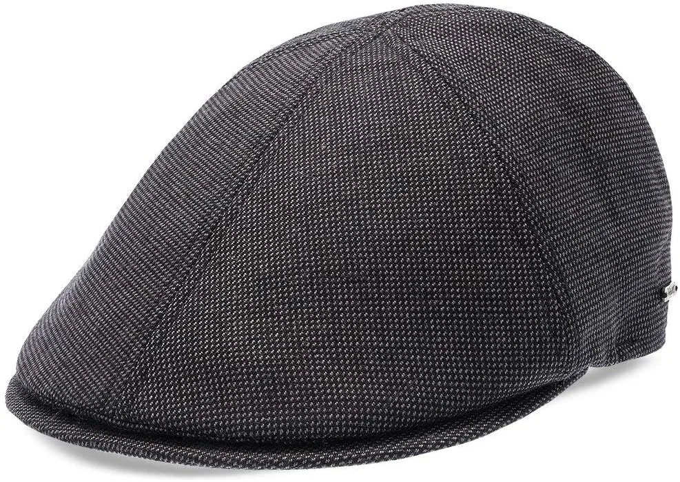 Luxe Check Duckbill Wool Flat Cap 6-Panel Modern Design Premium Cotton Suede Underbrim Stretchable Elastic Band