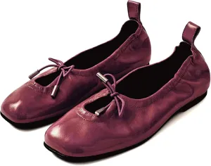LUXMAX Square Toe Ballet Flats for Women Bow Mary Janes Closed Toe Lace Up Comfortable Shoes Ballerina Flats Dressy Work Shoes