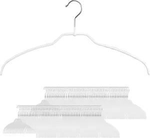 Mawa by Reston Lloyd Silhouette Ultra-Thin Series, Non-Slip Space Saving Shirt Hanger, Style 42/FT, Pack of 180, White