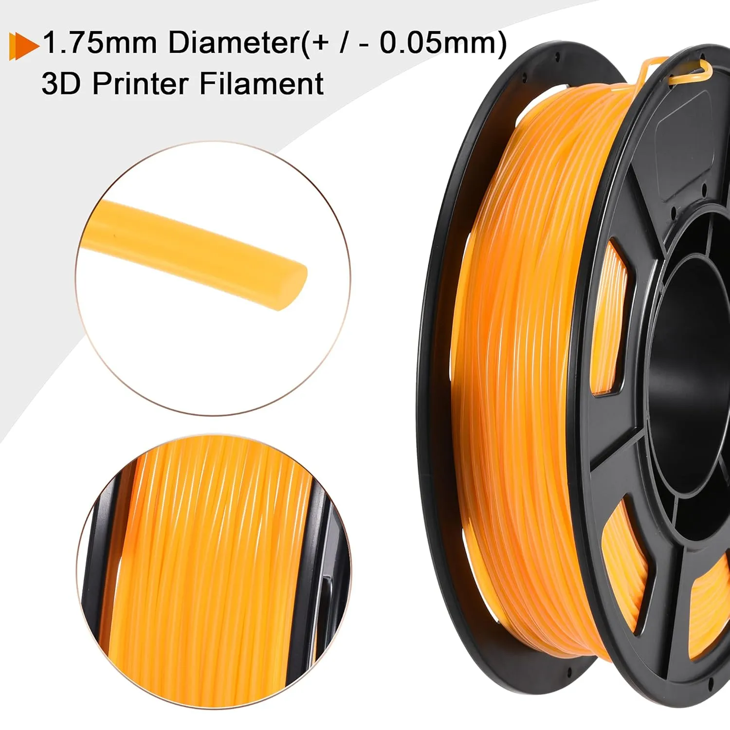 MECCANIXITY 1.75mm Filament TPU Orange 0.25KG Dimensional Accuracy  /- 0.05mm for 3D Printer