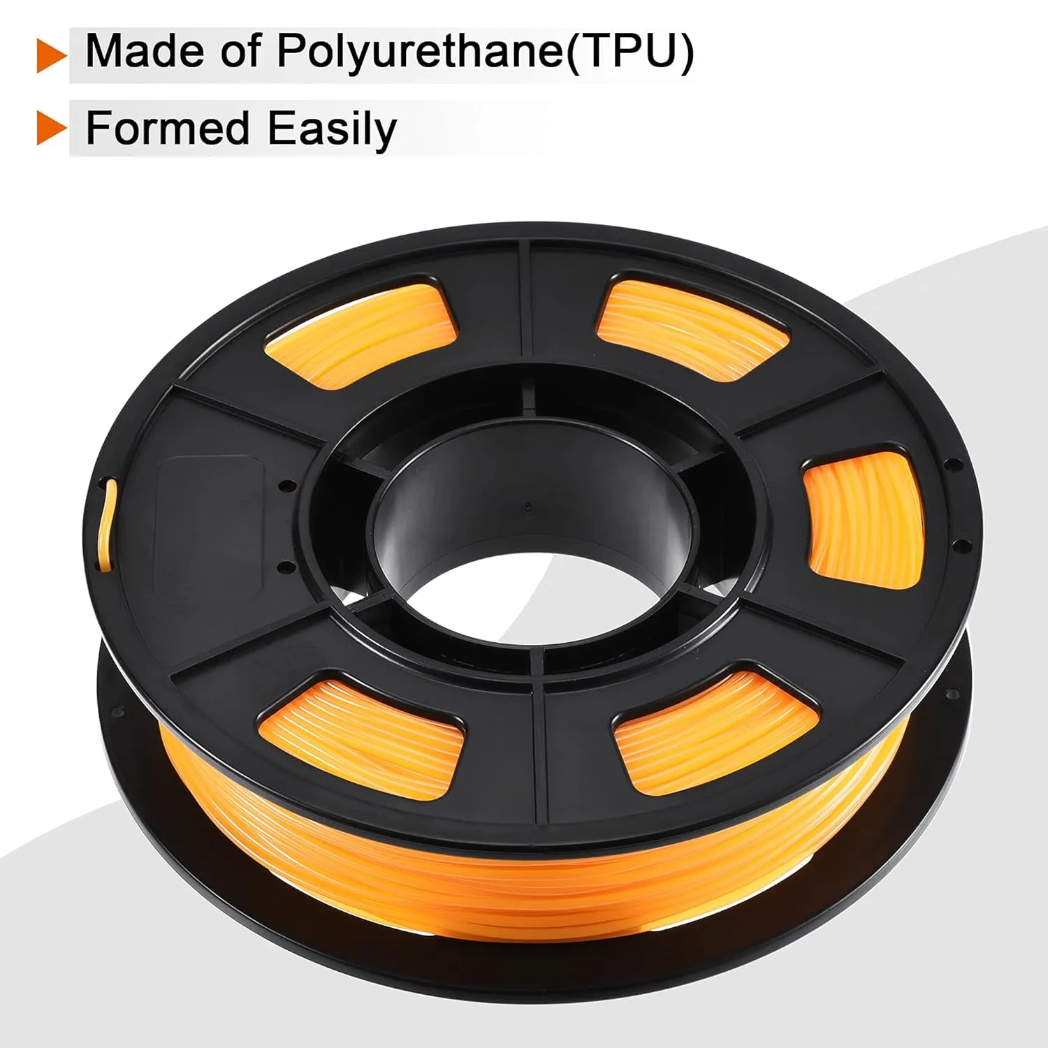MECCANIXITY 1.75mm Filament TPU Orange 0.25KG Dimensional Accuracy  /- 0.05mm for 3D Printer