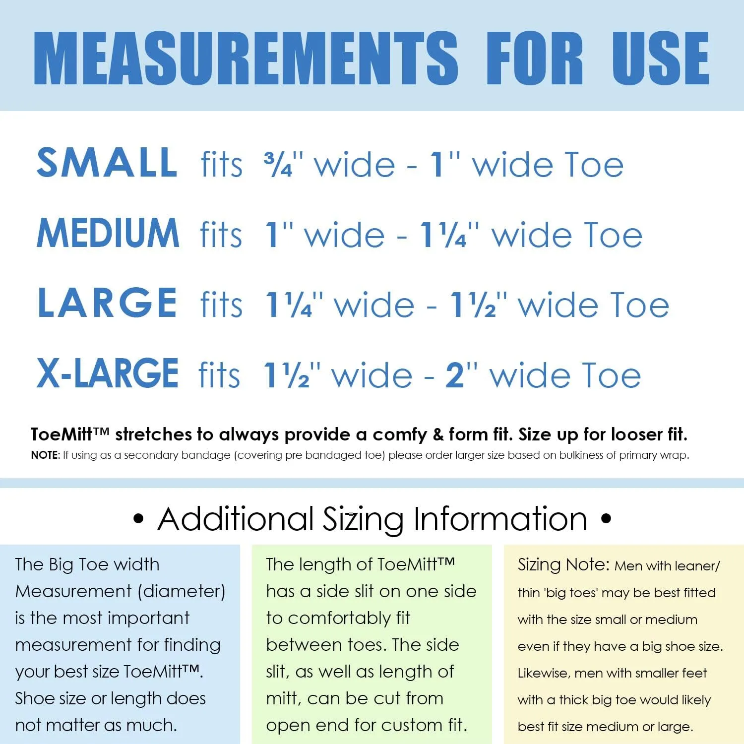 MediMitt ToeMitt Big Toe Bandages Non-Adhesive (Full Coverage Big Toe Bandage) (Without Absorbent Pad, Small (Pack of 10))