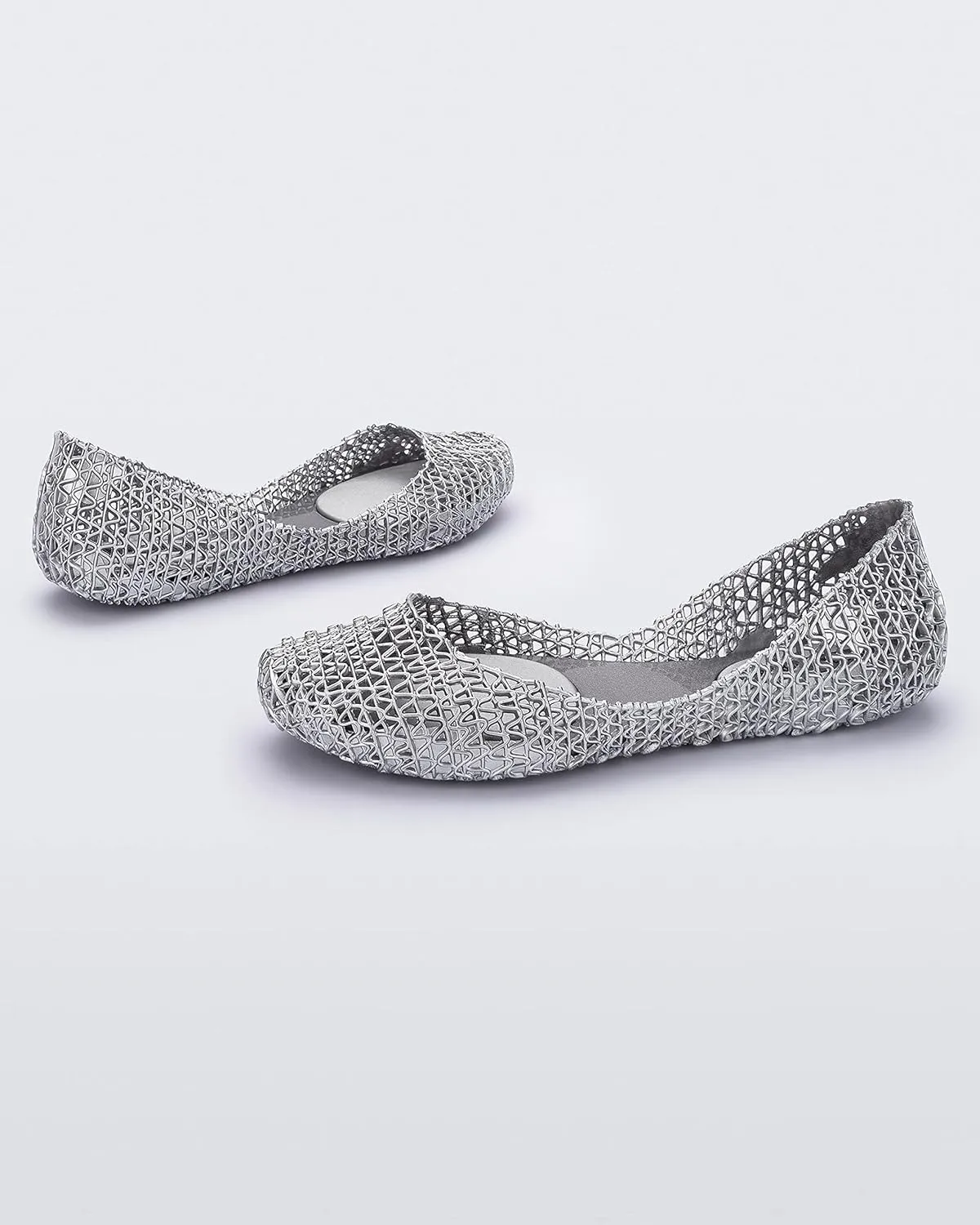 Melissa Campana Papel Flats for Women - Comfortable, Stylish & Flexible Slide-On Closed-Toe Jelly Flat Shoes with Hollow Interwoven Cut Out Design