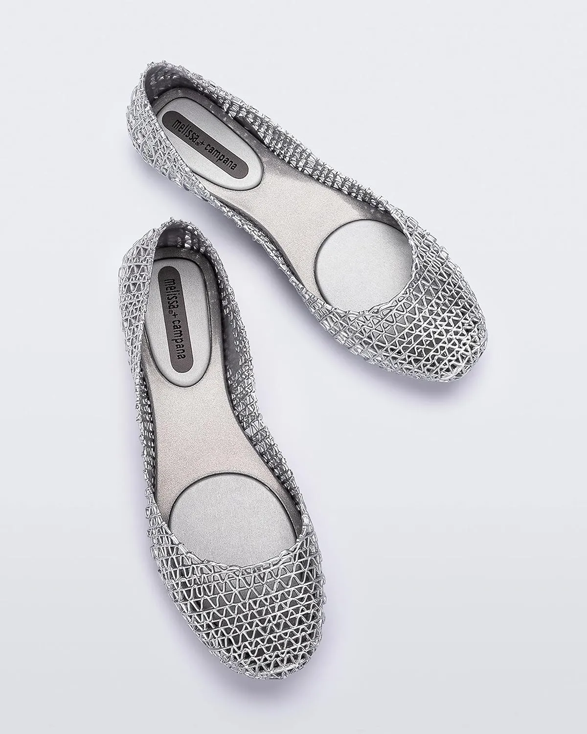 Melissa Campana Papel Flats for Women - Comfortable, Stylish & Flexible Slide-On Closed-Toe Jelly Flat Shoes with Hollow Interwoven Cut Out Design