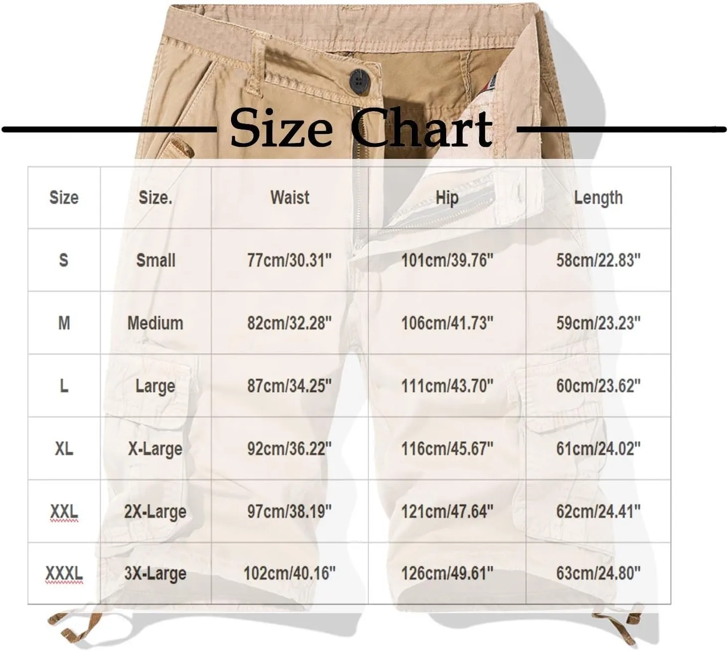 Men Classic Cargo Shorts, Comfy Breathable Athletic Workout Shorts Solid Color Casual Baggy Clothes with Multi Pockets