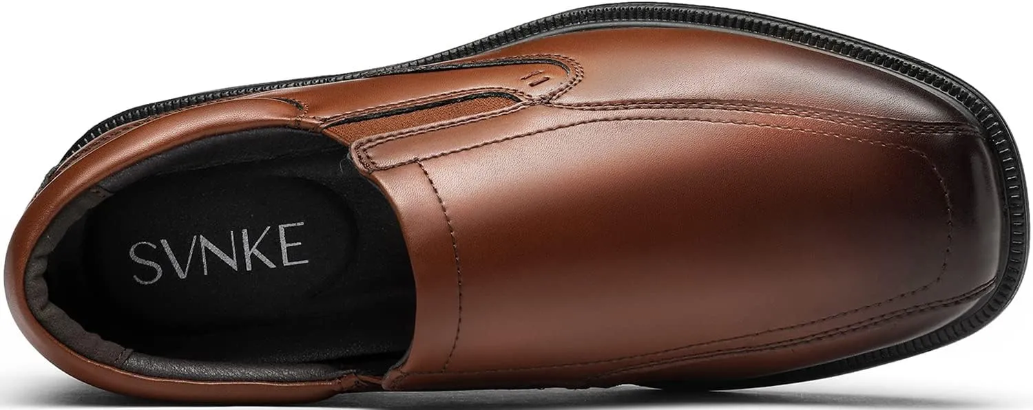 Men's Casual Slip-on Loafers Stretch Shoes Square Toe Wedding Dress Shoes Luxury Bussiness Office Shoes