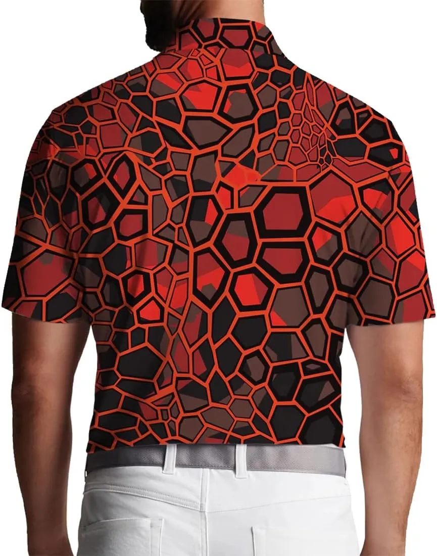 Mens Golf Shirt Print Polo Shirts for Men Performance Polo Quick-Dry