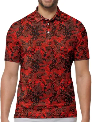 Mens Golf Shirt Print Polo Shirts for Men Performance Polo Quick-Dry