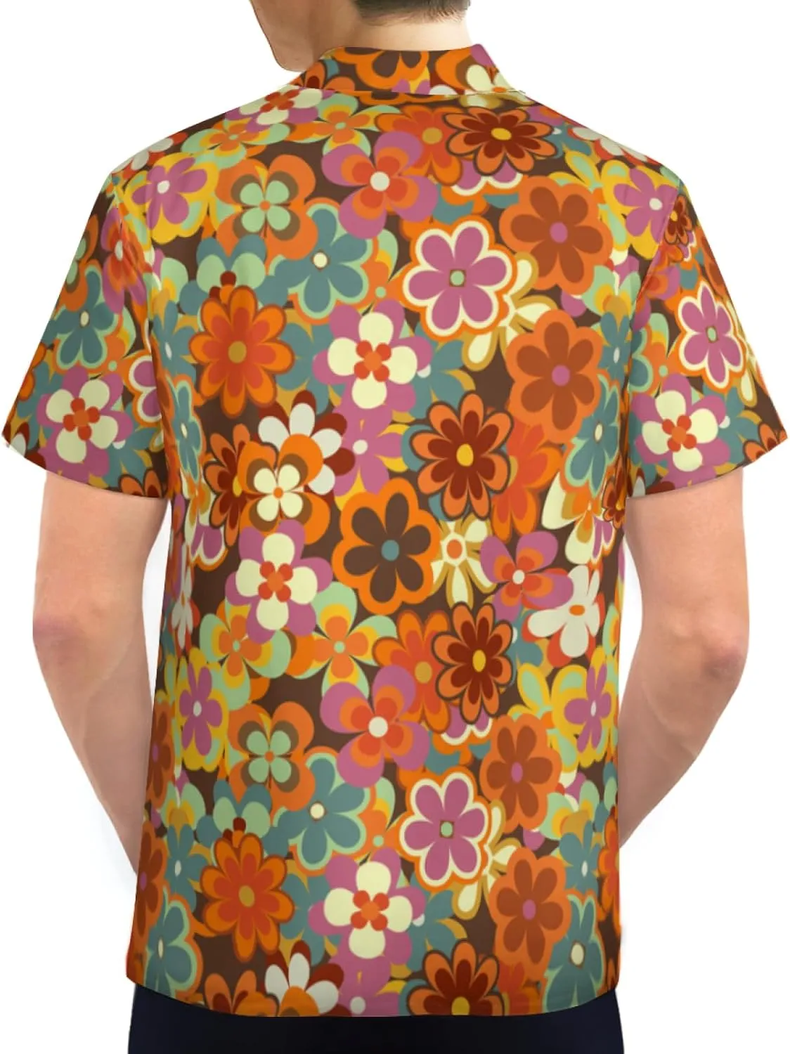 Mens Hawaiian Shirts Short Sleeve Button Up Beach Shirts