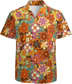 Mens Hawaiian Shirts Short Sleeve Button Up Beach Shirts