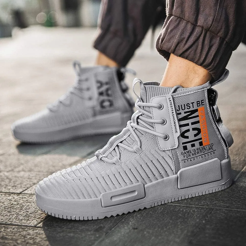 Men’s High Top Fashion Sneaker Casual Slip on Walking Shoes for Men