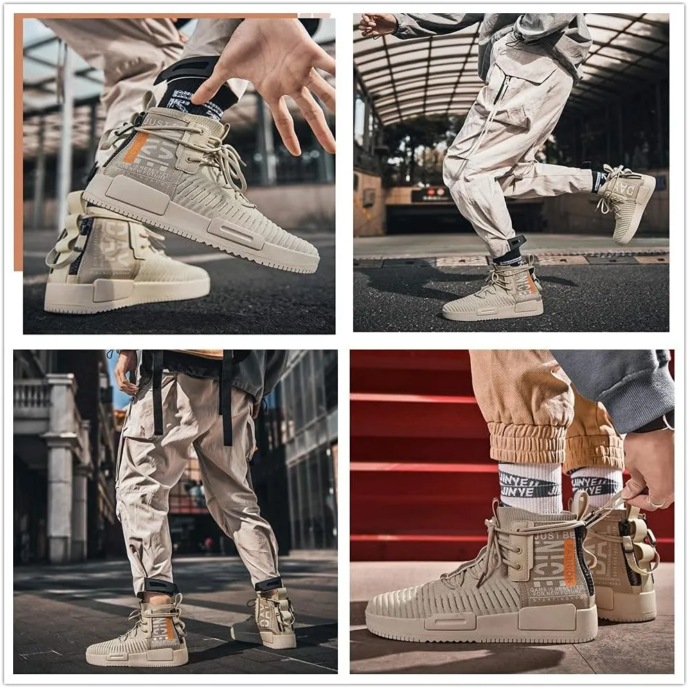 Men’s High Top Fashion Sneaker Casual Slip on Walking Shoes for Men