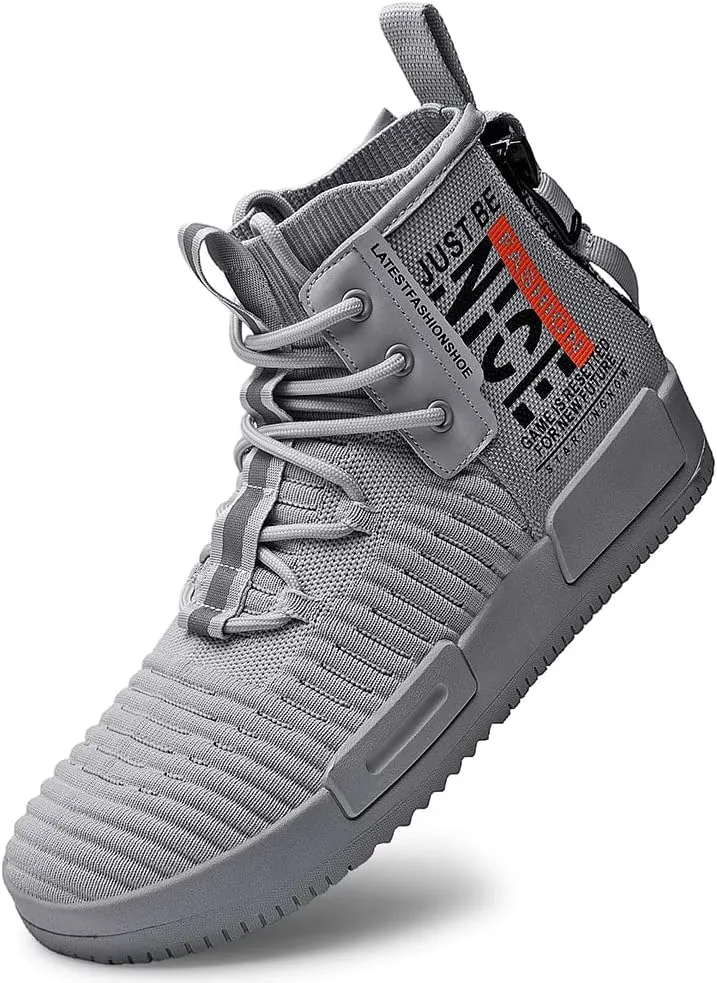 Men’s High Top Fashion Sneaker Casual Slip on Walking Shoes for Men