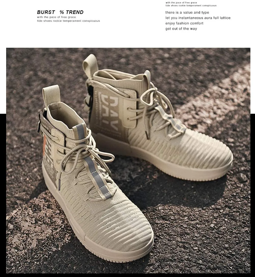 Men’s High Top Fashion Sneaker Casual Slip on Walking Shoes for Men