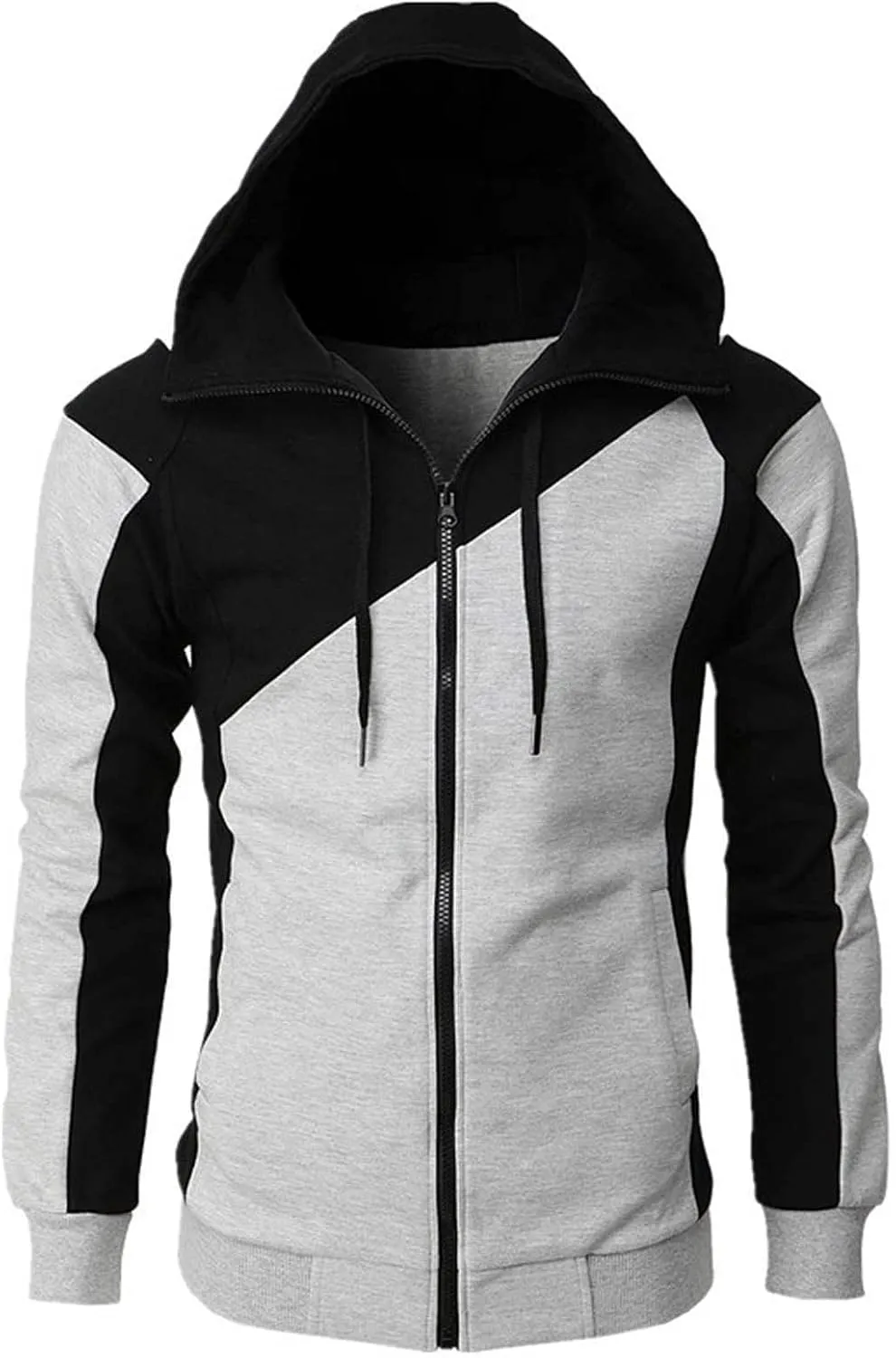 Men's Hoodies Casual Hooded Sweatshirts Training Long Sleeve Hoodies Zip Up Hoodies Solid Color Fall Pullover