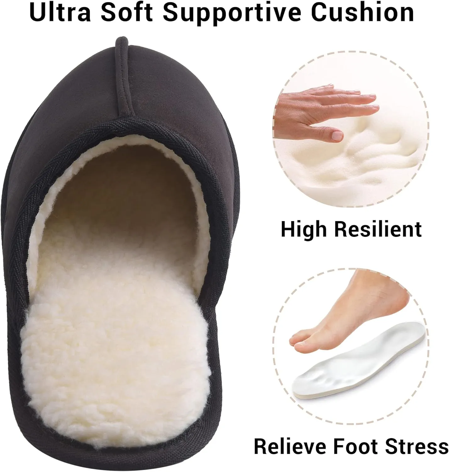 Mens Scuff Slippers Micro Suede Memory Foam Slide Clogs Slip on Indoor Outdoor House Shoes