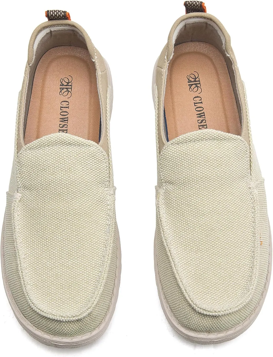 Men's Slip On Deck Shoes Casual Canvas Loafers Slip-Ons Hands Free Comfortable Stretch Flat Boat Shoes