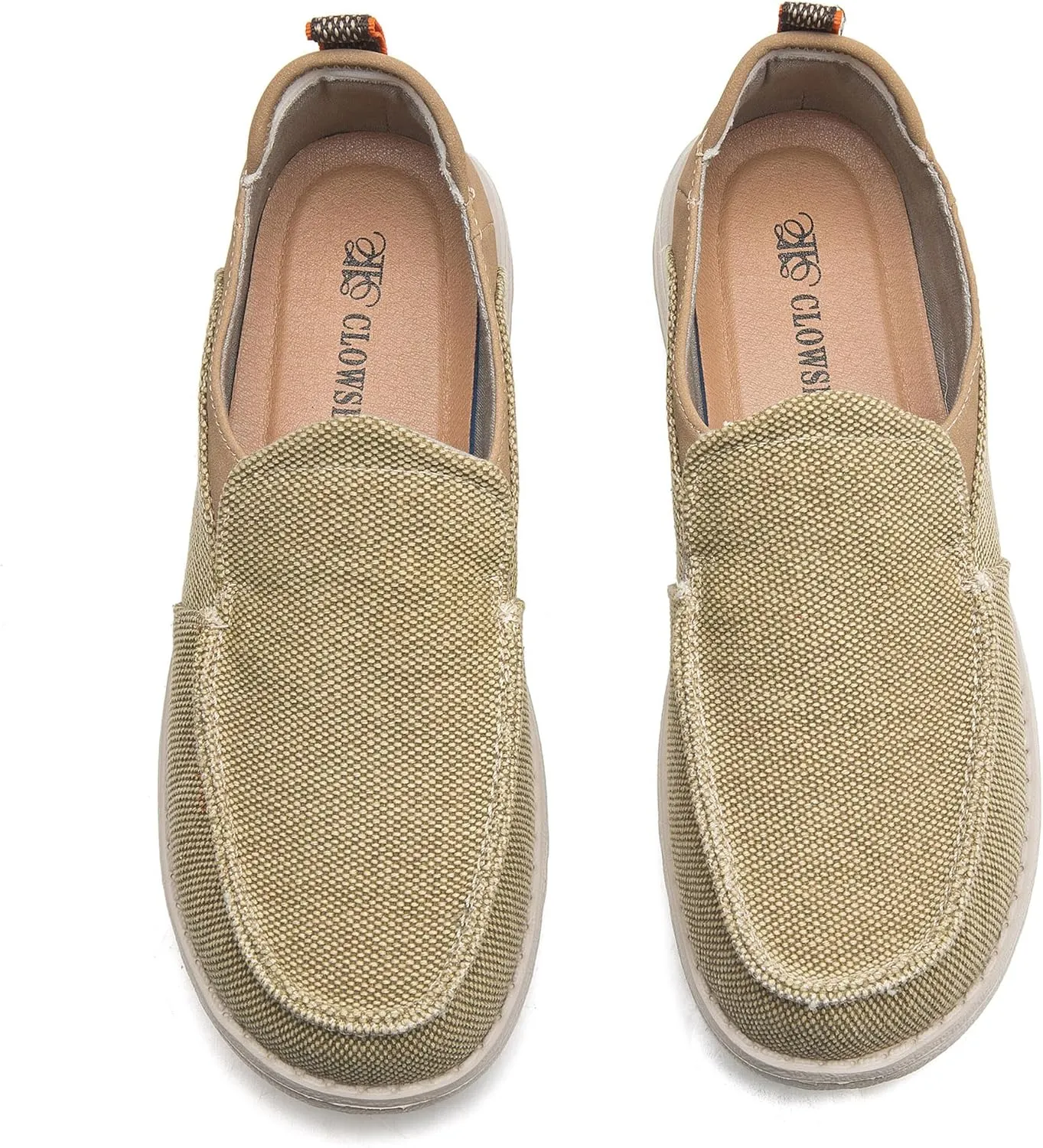 Men's Slip On Deck Shoes Casual Canvas Loafers Slip-Ons Hands Free Comfortable Stretch Flat Boat Shoes