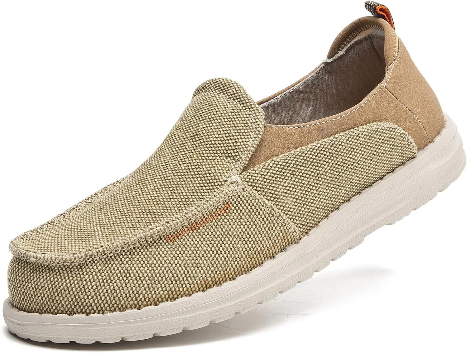 Men's Slip On Deck Shoes Casual Canvas Loafers Slip-Ons Hands Free Comfortable Stretch Flat Boat Shoes