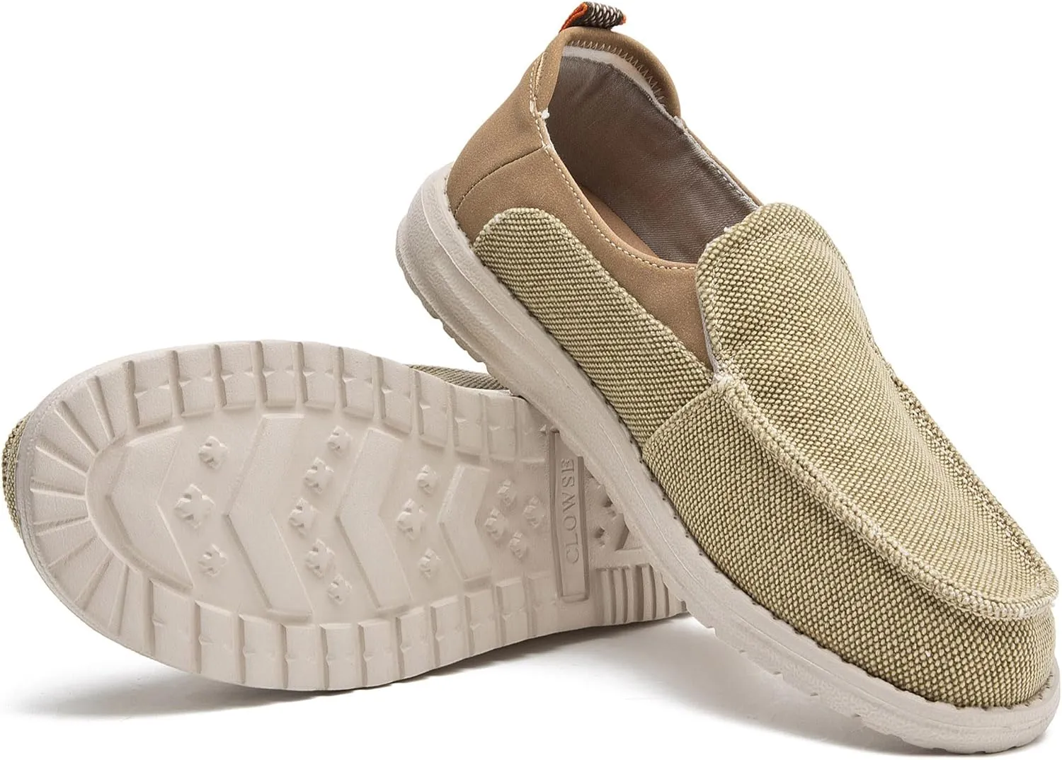 Men's Slip On Deck Shoes Casual Canvas Loafers Slip-Ons Hands Free Comfortable Stretch Flat Boat Shoes