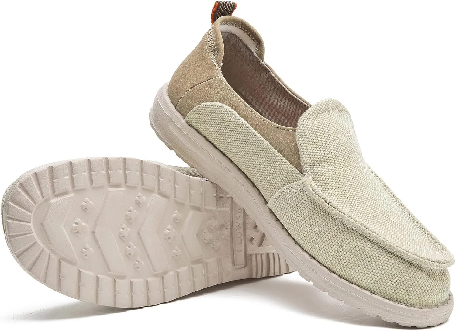 Men's Slip On Deck Shoes Casual Canvas Loafers Slip-Ons Hands Free Comfortable Stretch Flat Boat Shoes