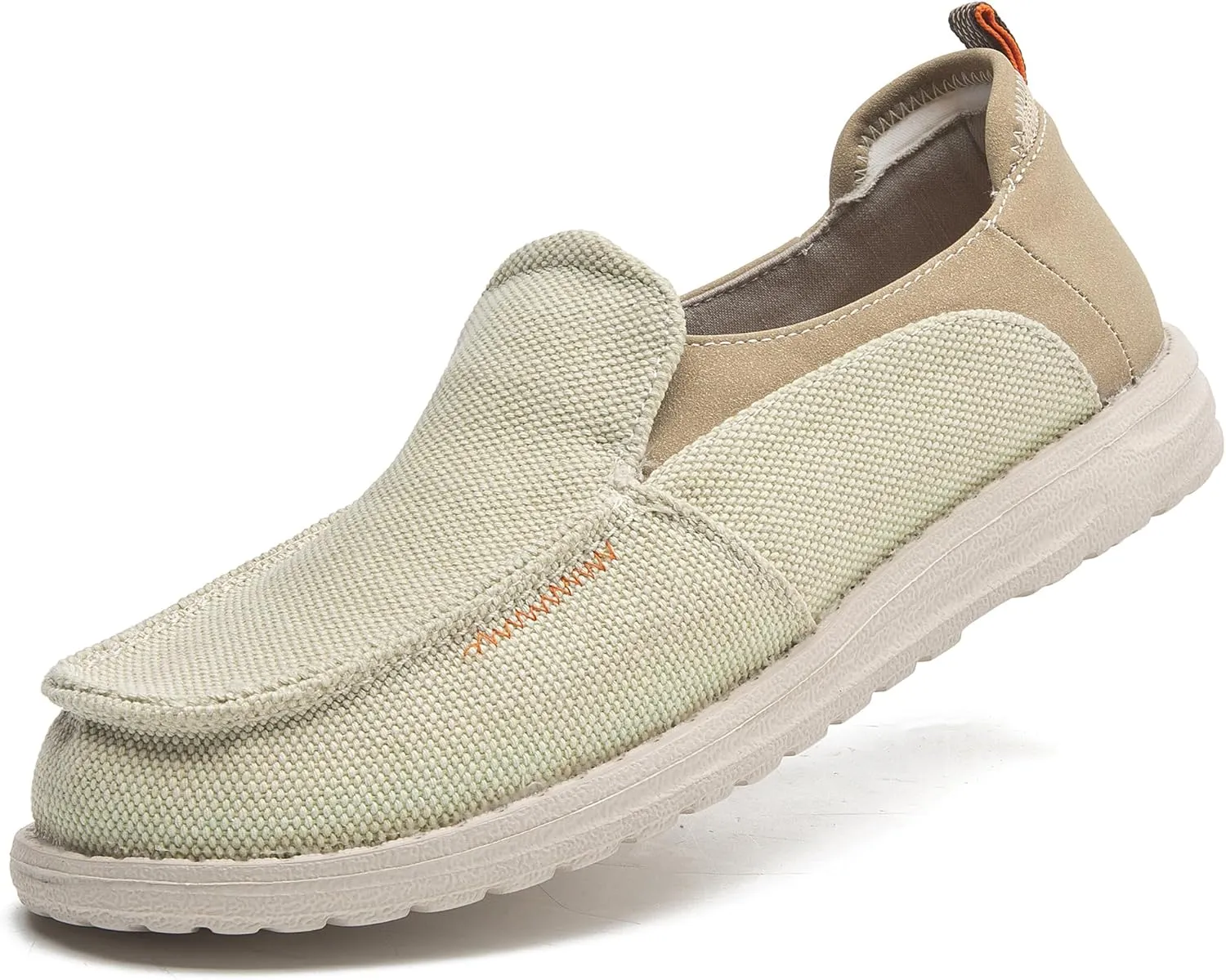 Men's Slip On Deck Shoes Casual Canvas Loafers Slip-Ons Hands Free Comfortable Stretch Flat Boat Shoes