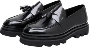 Men's Slip-On Tassel Loafers - Patent Leather Dress Shoes for Casual, Business, Wedding & Prom - Modern Penny Loafers for Suits & Tuxedos