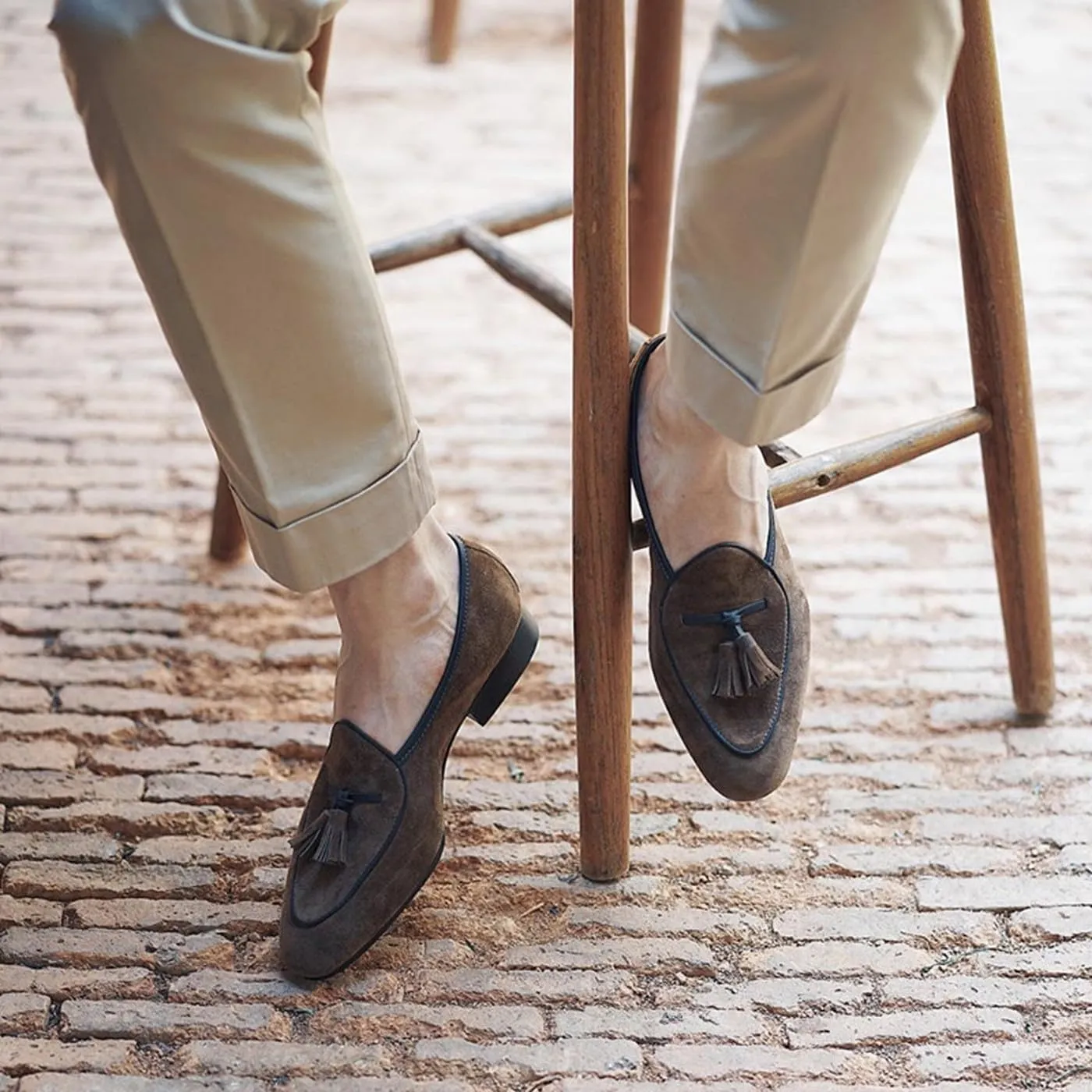 Men's Suede Tassel Loafers - Slip-On Dress Shoes for Casual, Business, Wedding & Prom - Modern Penny Loafers for Suits & Tuxedos