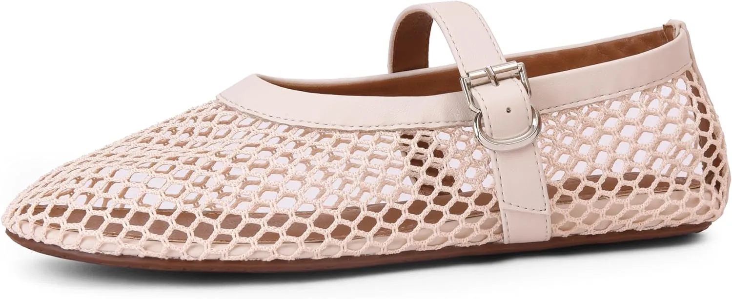 Mesh Ballet Flats for Women Comfort Work Flats for Women Office Dressy Wedding Mesh Mary Jane Flats