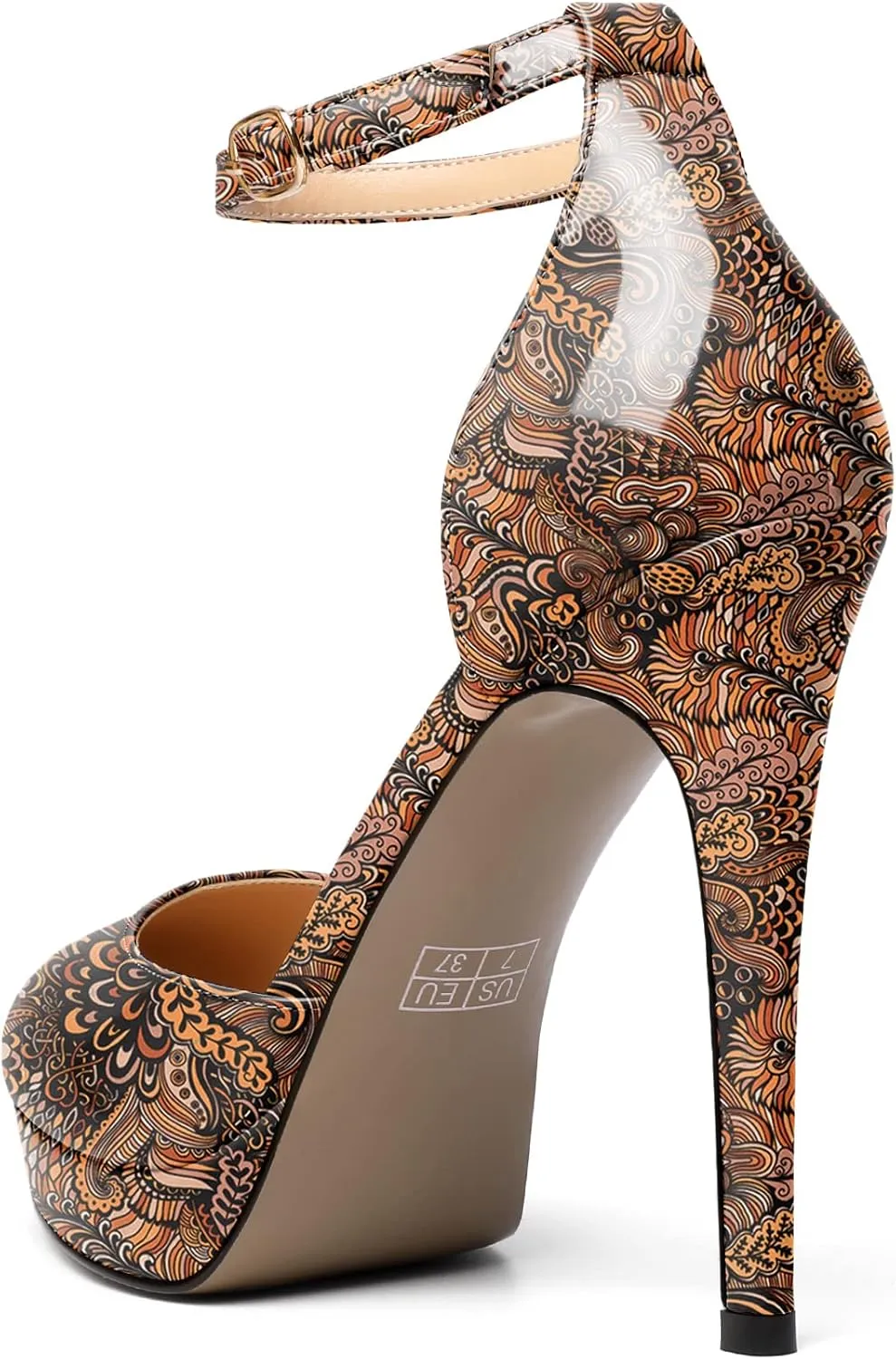 Mettesally Women's Platform Stiletto Pumps Pointed Toe Thin High Heels Ankle Strap Sandals Slip On Wedding Party Shoes