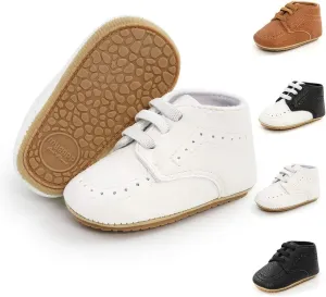 Miamooi Infant Baby Boys Girls Loafers Classic PU Leather Wedding Dress Shoes Toddler Brogue Formal Flat Lazy Crib Oxford First Walking Christening Shoe