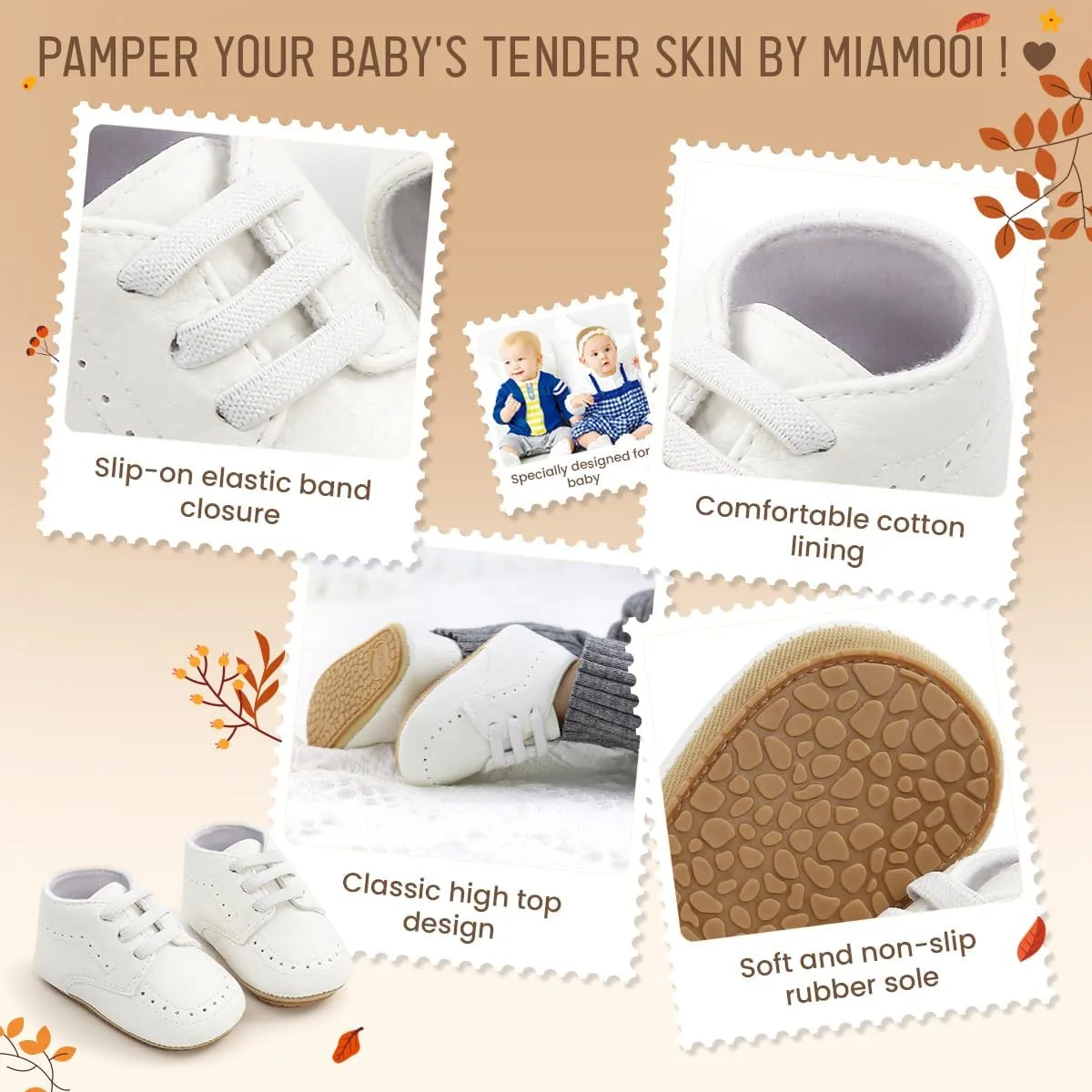 Miamooi Infant Baby Boys Girls Loafers Classic PU Leather Wedding Dress Shoes Toddler Brogue Formal Flat Lazy Crib Oxford First Walking Christening Shoe