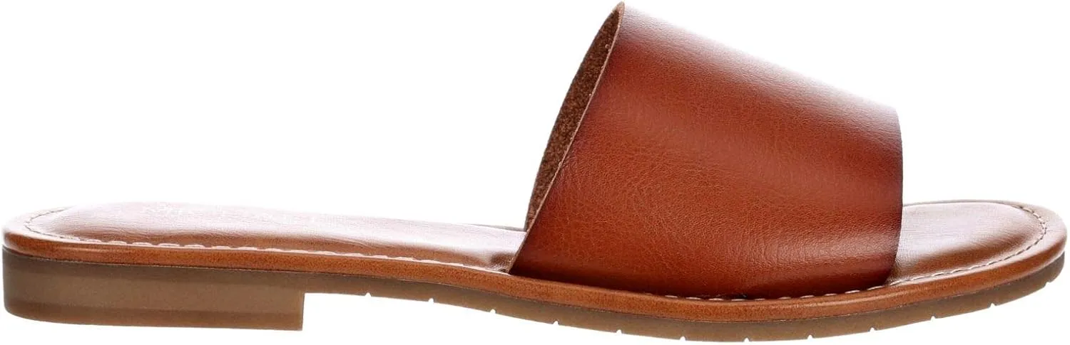 Michael By Michael Shannon Demi - Women's One Band Faux Leather Slip On Flat Slide Sandals