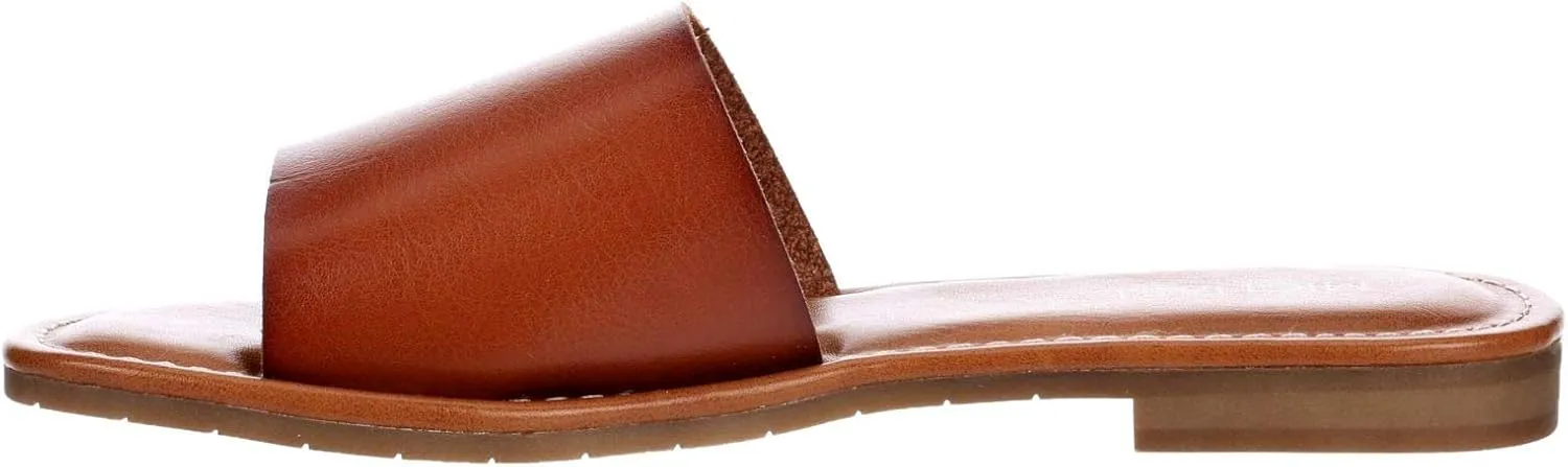 Michael By Michael Shannon Demi - Women's One Band Faux Leather Slip On Flat Slide Sandals