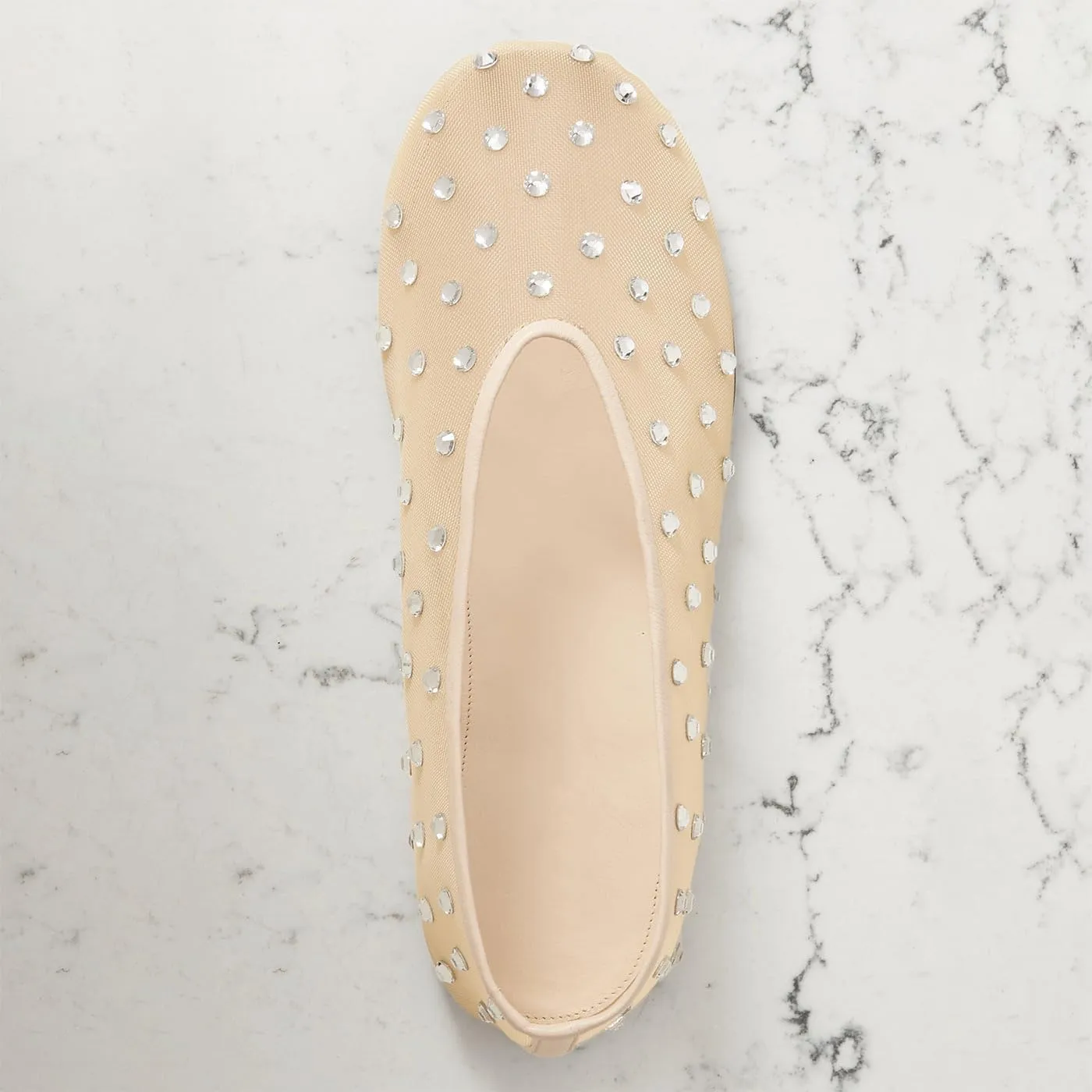 MICIFA Crystal Mesh Ballet Flats for Women Rhinestone Flat Shoes Round Toe Sparkly Ballerina Shoes Mesh Glitter Casual Wedding Dress Flats