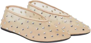 MICIFA Crystal Mesh Ballet Flats for Women Rhinestone Flat Shoes Round Toe Sparkly Ballerina Shoes Mesh Glitter Casual Wedding Dress Flats