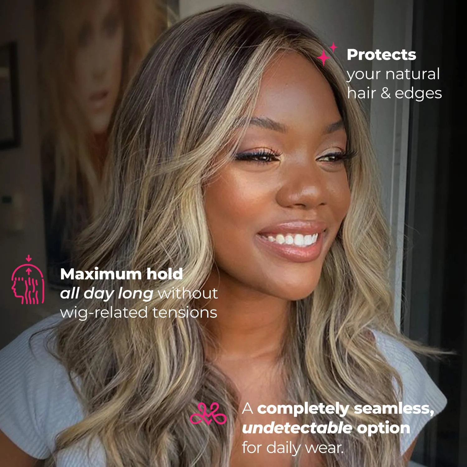 MILANO COLLECTION WiGrip, The Original Comfort Grip Band, Adjustable Wig Bands for Women Provides Glueless Support, Non-Slip Wig Grip Headbands for Women Tension-Free, One Size Fits All, Black, 3 Pack