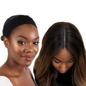 MILANO COLLECTION WiGrip, The Original Comfort Grip Band, Adjustable Wig Bands for Women Provides Glueless Support, Non-Slip Wig Grip Headbands for Women Tension-Free, One Size Fits All, Black, 3 Pack