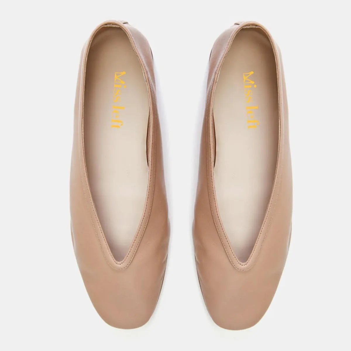 miss left Women Classic Closed Round Toe V-Cut Ballet Flats Comfortable Slip on Ballroom Dance Daily Commuting Shoes Size 4-16 US
