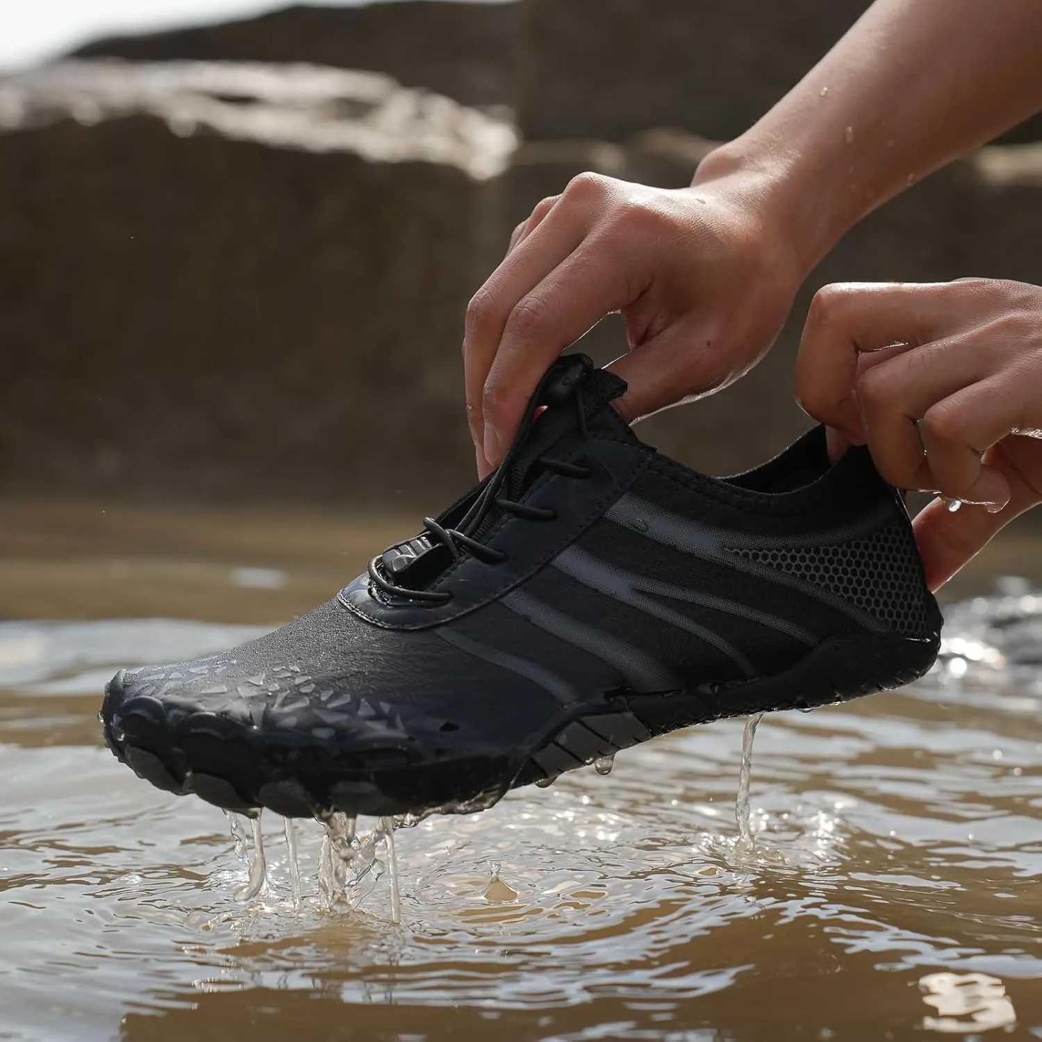 MOCHINI Hike Barefoot Shoes Grounded Footwear for Womens Men Non-Slip Wide Toe Neuropathy Beach Pool Aqua Swimming Surf Hiking Walking Quick Dry Water Shoes