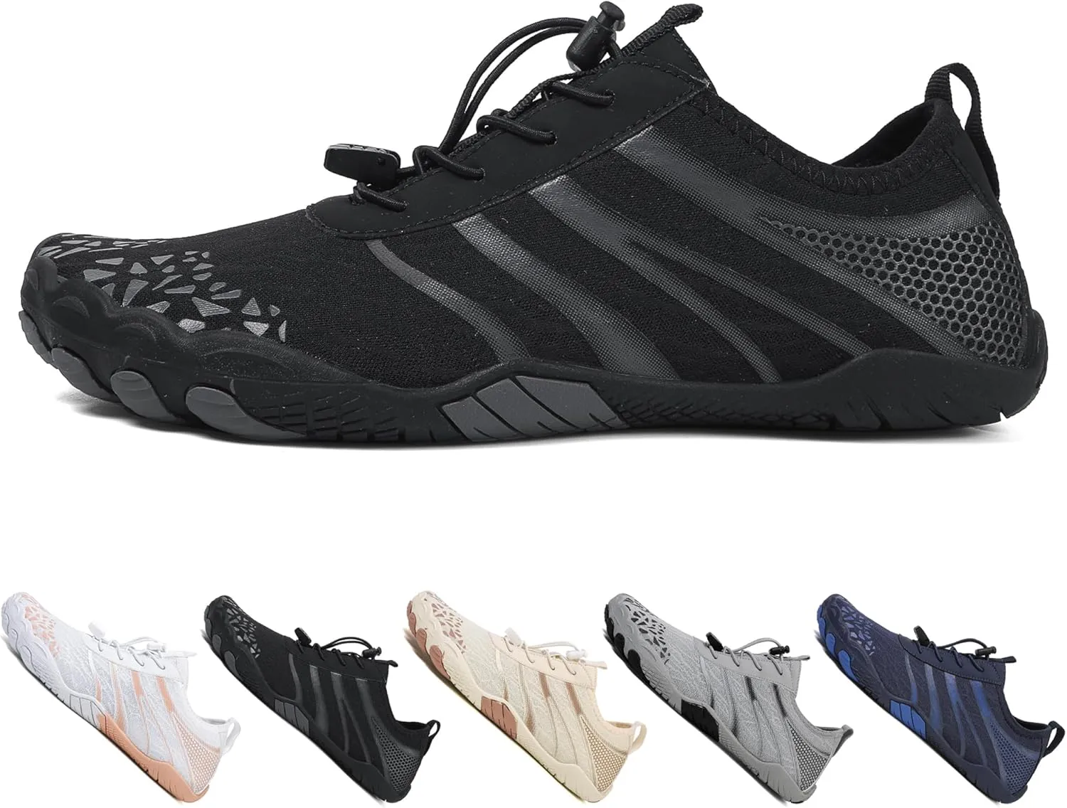 MOCHINI Hike Barefoot Shoes Grounded Footwear for Womens Men Non-Slip Wide Toe Neuropathy Beach Pool Aqua Swimming Surf Hiking Walking Quick Dry Water Shoes