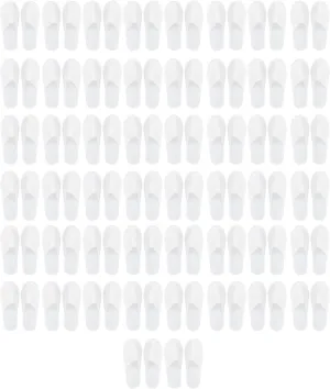 Mokernali 50 Pairs Disposable Slippers - Portable Thin Spa Non-Slip Closed Toe Hotel Travel Guest Slippers for Women & Men