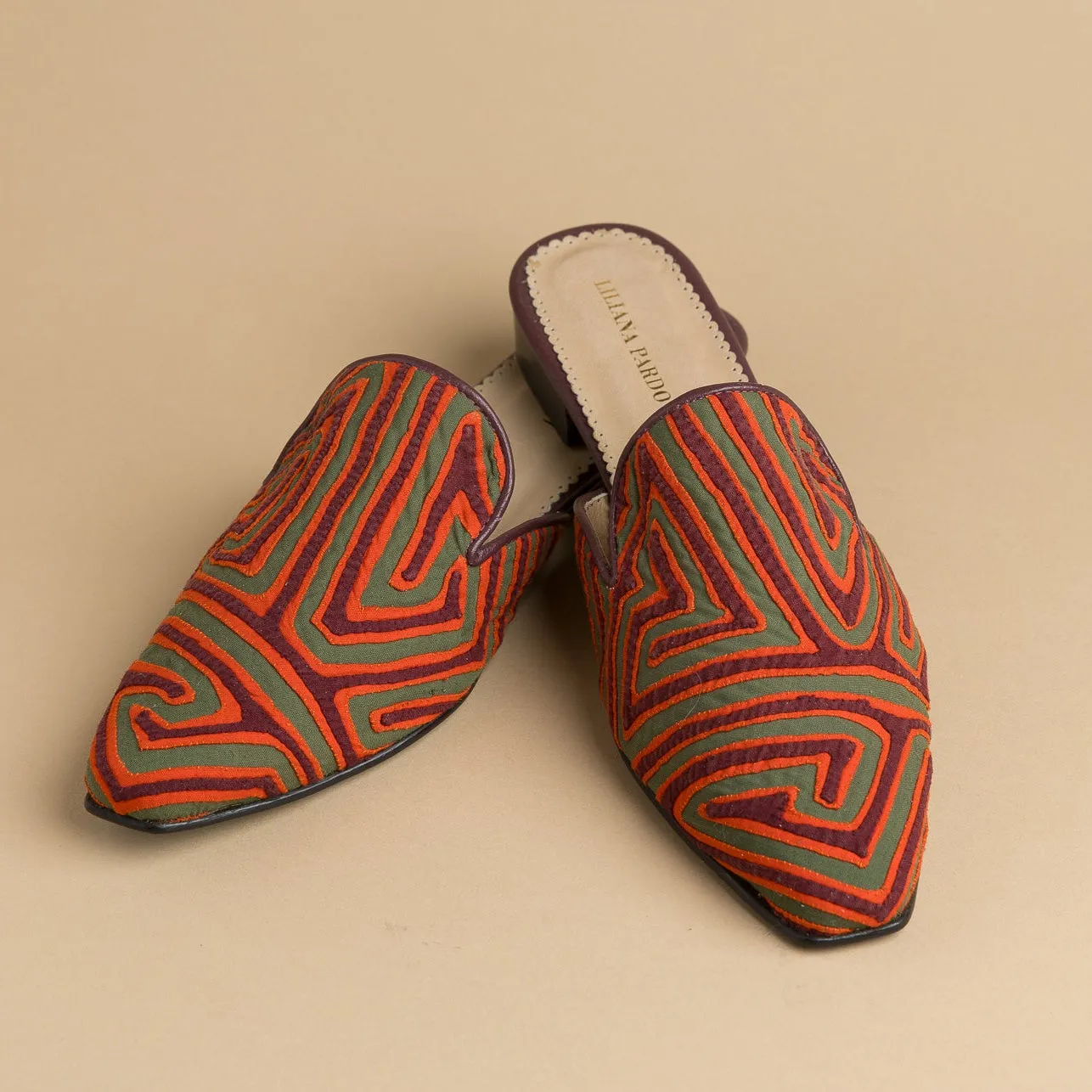 Mola Mules | Wine Orange & Olive Green