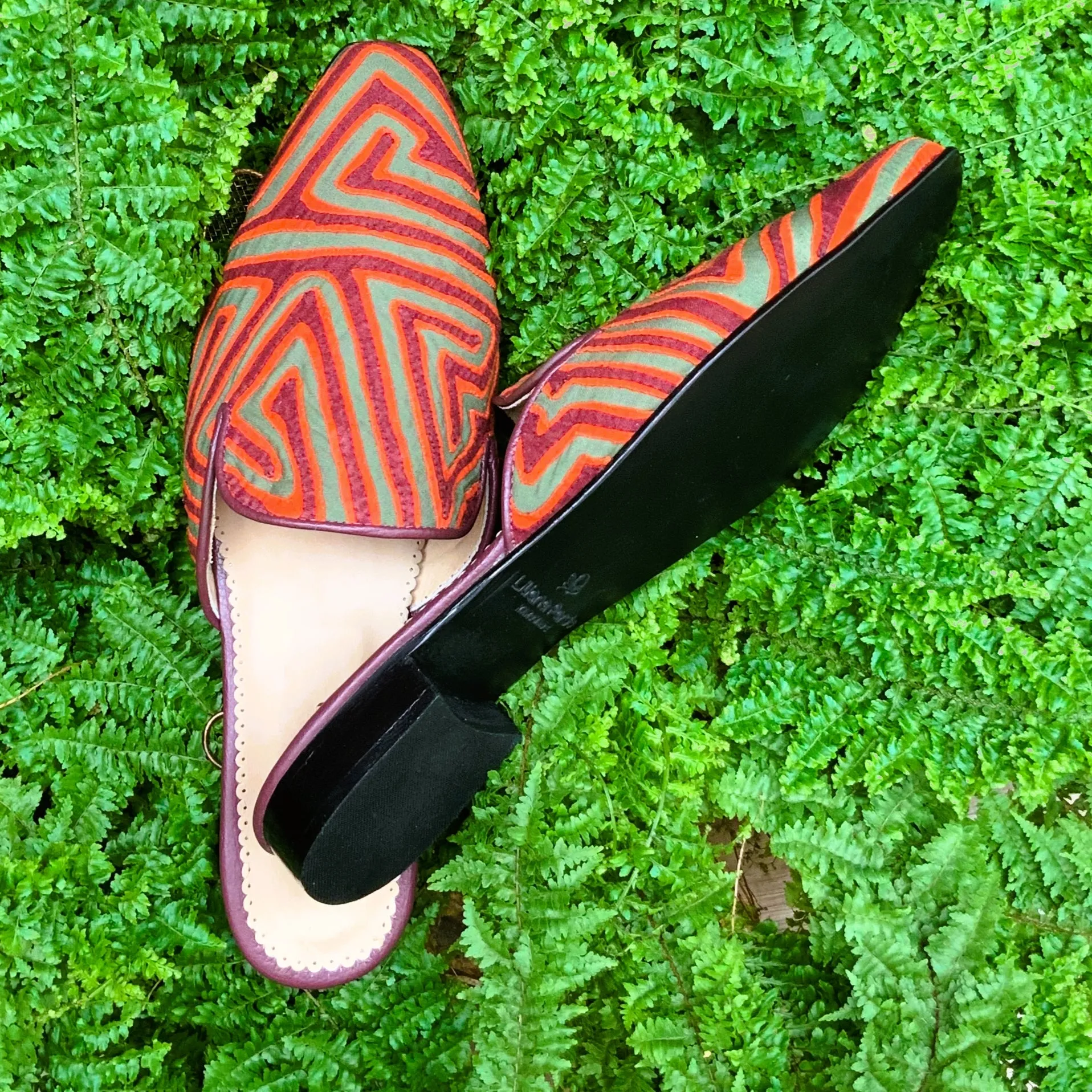 Mola Mules | Wine Orange & Olive Green