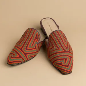 Mola Mules | Wine Orange & Olive Green
