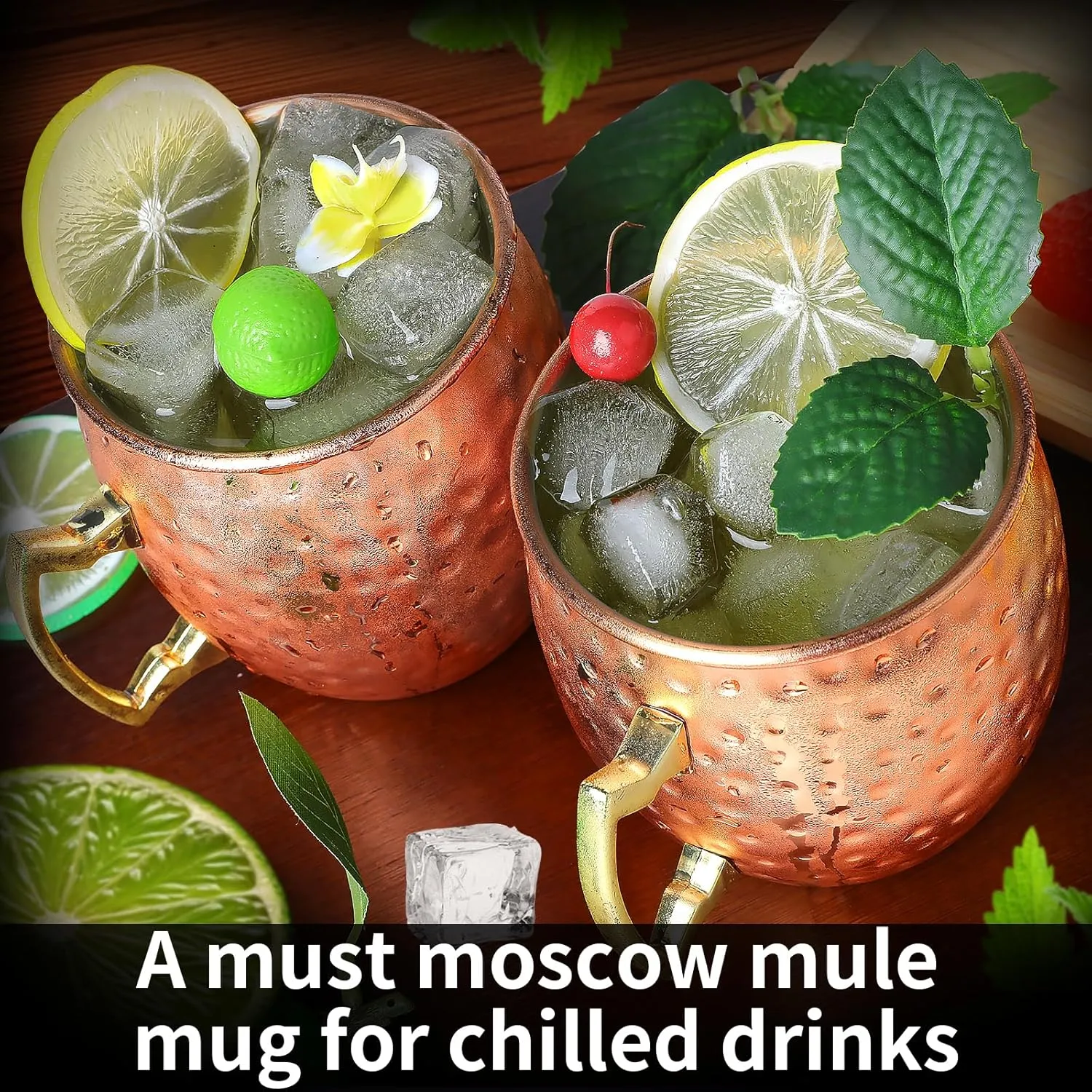 Moscow Mule Copper Mugs Set of 12 Plated Copper Mule Mugs 18oz Bulk Large Hammered Stainless Steel Cups with 1pcs 0.5oz Double Jigger 12pcs Stainless Steel Straws for Cold Chilled Drinks Cocktails