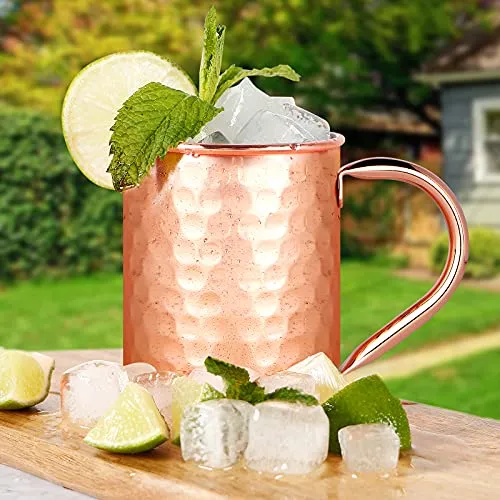 Moscow Mule Mugs Set of 2, 13 oz Advanced Mixology Cocktail Copper Cups Drinkware Mug for Gift